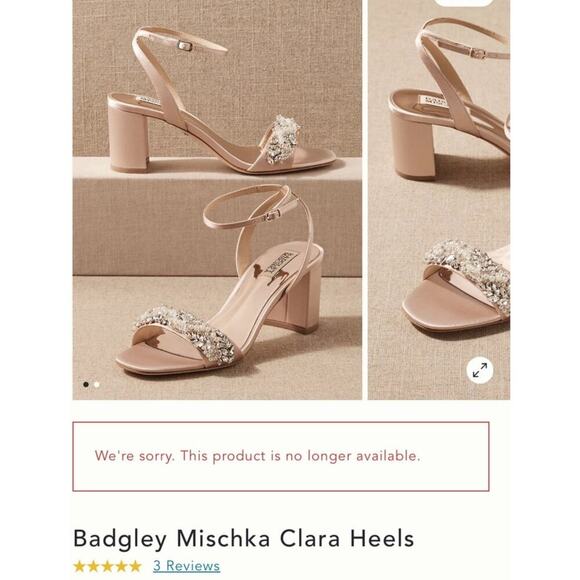 Badgley Mischka Blush Clara Block Heels Size 7 - Picture 13 of 13